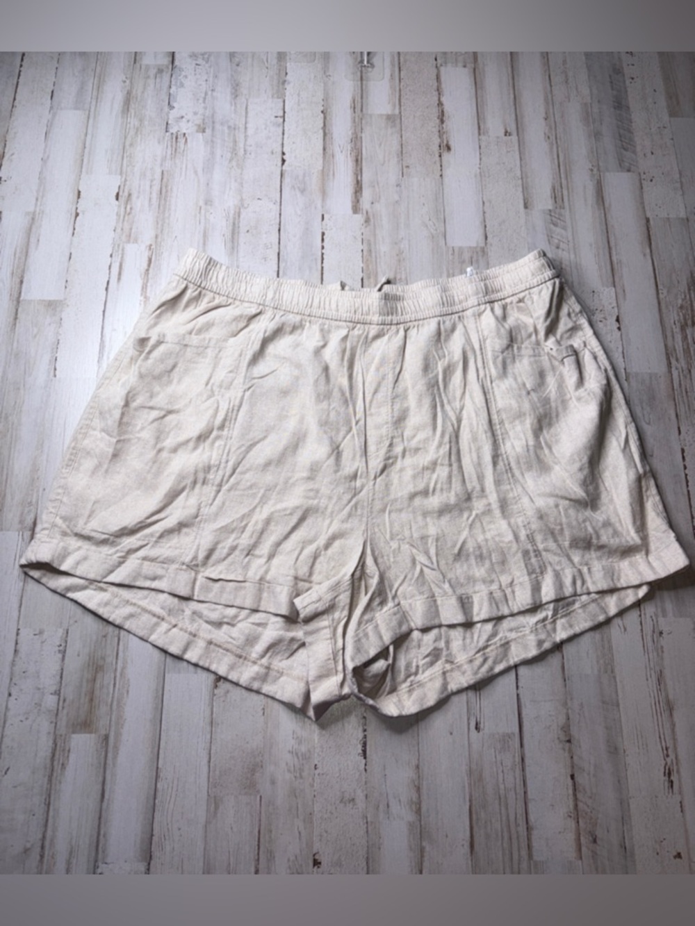 COPY - Old Navy Womens 3X Beige Linen High-Rise Pull-On Shorts